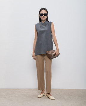 Jil Sander Бежевые брюки из шерсти J02KA0284J40002