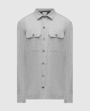 Brunello Cucinelli Сіра сорочка з вовни M038P0720