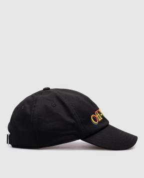 Off-White Черная кепка с контрастной вышивкой логотипа OMLA049S25FAB003