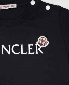 Moncler ENFANT Детская синяя футболка с логотипом K19518C000078790N