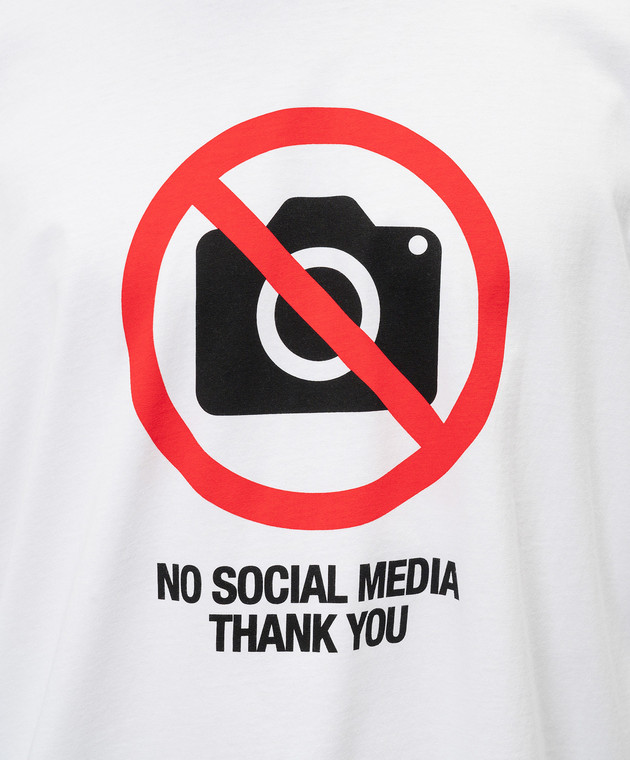 Vetements - Белая футболка с принтом No social media UA65TR120WM