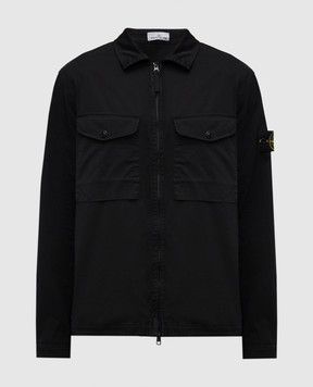 Stone Island Черная рубашка с логотип патч K1S151200128S0012