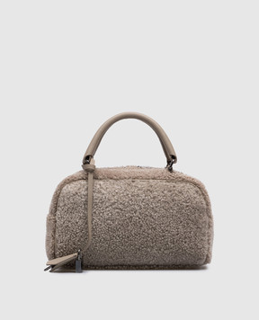 Brunello Cucinelli Бежева сумка Boston Explorer з ширлінгу MBTPD2631