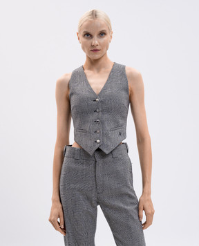Vetements Сірий жилет з вовни в клітинку WH76TG200GC