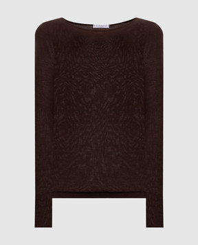Brunello Cucinelli Коричневий джемпер з кашеміру та шовку M13800008P