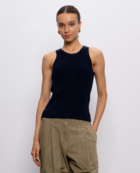 Max Mara Синий топ AMBURGO в рубчик AMBURGO