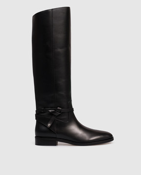 Jimmy Choo Чорні шкіряні чоботи Lawton LAWTONKBFLATTKH