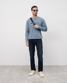 Kiton Синий свитшот с вышивкой логотипа UMK0628