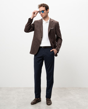 Canali Коричневий піджак з вовни, шовку та льону CU0038321288