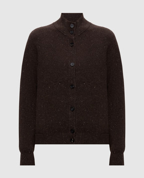 Peserico Коричневый кардиган с шерстью, шелком и кашемиром S99419F1209095