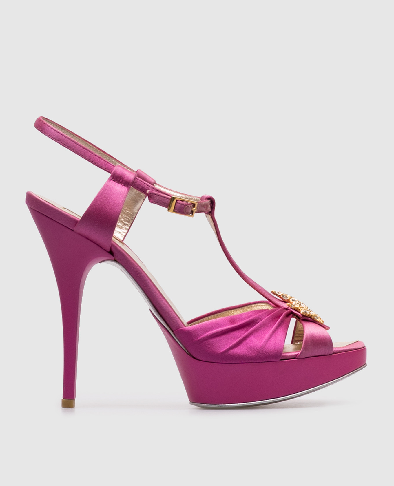 

Розовые босоножки с аппликацией, Розовый, Босоножки