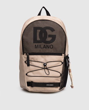 Dolce&Gabbana Дитячий бежевий рюкзак з логотипом EM0144AM476