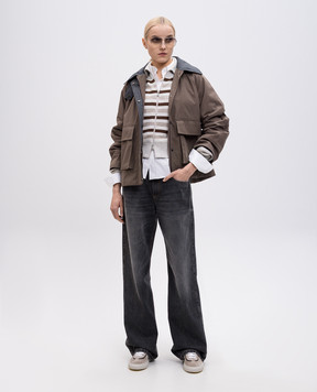 Brunello Cucinelli Сірі джинси з ефектом потертості MP095P5565