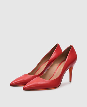 Santoni Красные кожаные туфли  WDID70945HI2NSZA