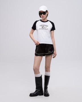 Off-White Коричневі шорти з шовком OWCB05CS25FAB001