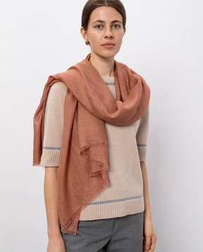 Max Mara Weekend Коричневый шарф из кашемира и шелка RAUCHE