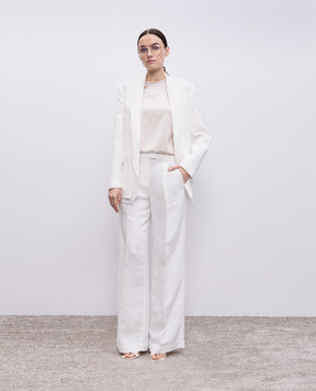 Brunello Cucinelli Бежевый топ из шелка с цепочкой мониль M0C59DE310