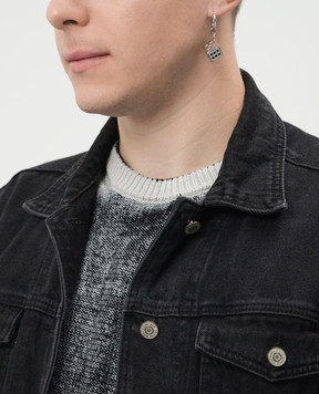 Off-White Сріблясті сережки у вигляді кубиків OMOD11AW24MET001