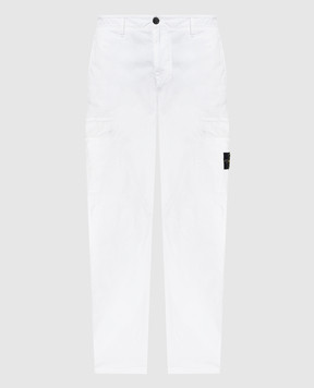 Stone Island Білі штани-карго з патчем логотипа 801530410
