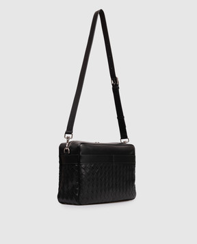 Bottega Veneta Чорна шкіряна сумка з плетінням 843857V2HL1