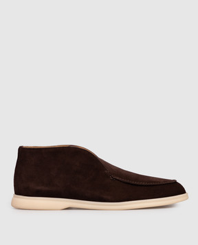 Loro Piana Коричневые замшевые дезерты Open Walk FAB4368sh