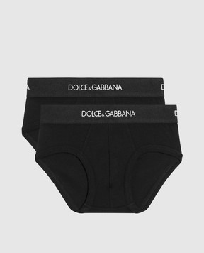 Dolce&Gabbana Дитячий набір чорних трусів-сліпів L4J700ON00G