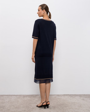 3.1 Phillip Lim Синя сукня подвійної конструкції з вовни P25170467FWM