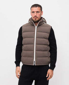 Brunello Cucinelli Коричневий пуховий жилет MM4911995