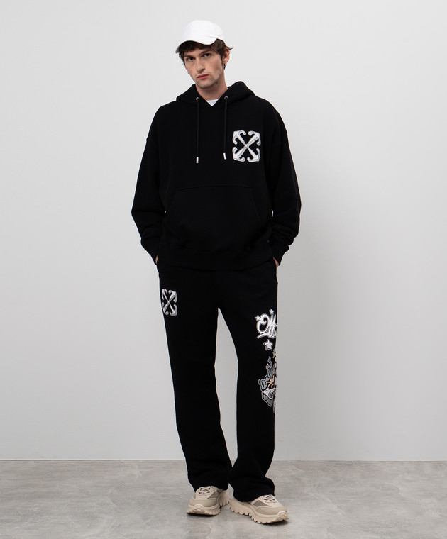 Off-White Черные спортивные штаны Dragon OMCH054F24FLE008 изображение 2