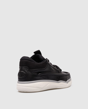 Valentino Чорні шкіряні кросівки Runboot з логотипом 5Y2S0I14SWG