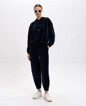 Twinset Синие спортивные брюки с логотипом 242LL2PEE