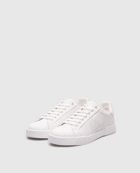 Dolce&Gabbana Белые кожаные кроссовки Strobel Portofino Light CK2324AV066