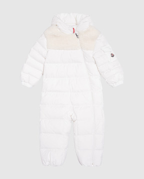 Moncler ENFANT Дитячий білий пуховий комбінезон Indro J29511G0000154A811824