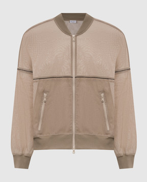 Brunello Cucinelli Бежевая куртка с цепочкой мониль MH911VE706