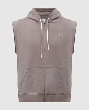 Maison Margiela MM6 Серая спортивная куртка без рукавов с винтажным эффектом SH2HG0005M25013