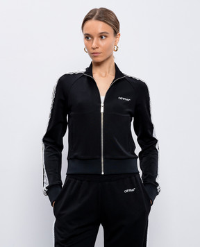 Off-White Черная спортивная куртка с кружевом OWBD001F24JER001