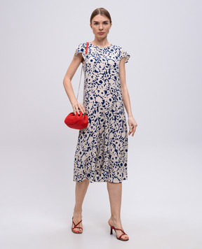 Max Mara Бежева сукня GISELLA із шовку в принт GISELLA