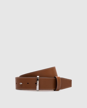 Max Mara Коричневый кожаный ремень с логотипом BELTLOOP40