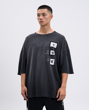 Ann Demeulemeester Сіра футболка Dieter з принтом B0013221FA637