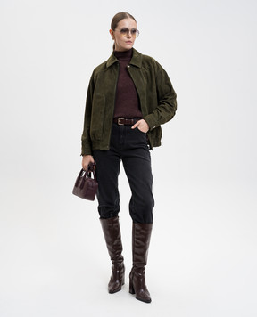 Babe Pay Pls Зелена замшева куртка 2533SUEDE