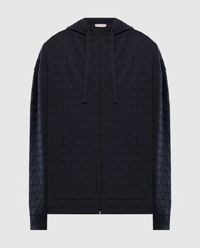 Valentino Синяя спортивная куртка в узоре Toile Iconographe 5V3MF27K9VU