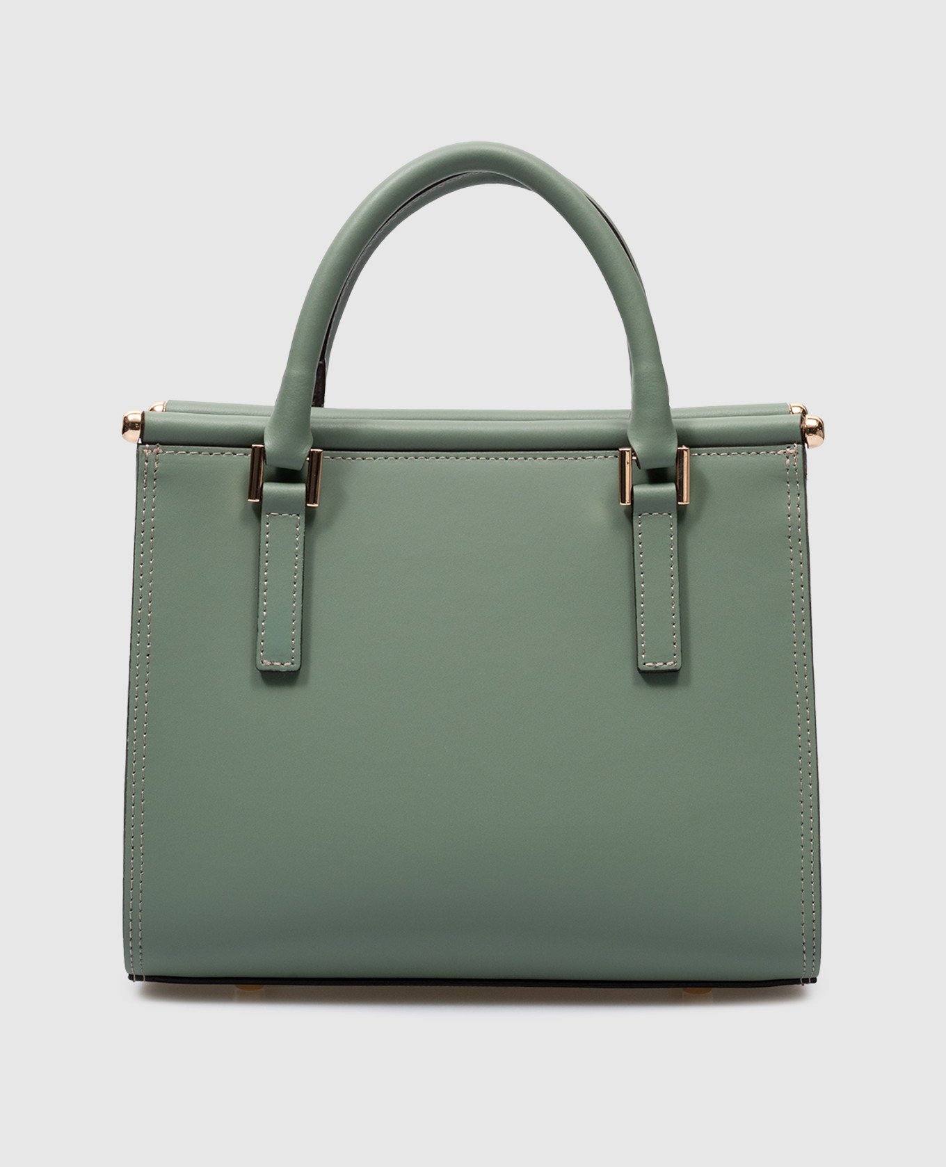 Green leather tote bag