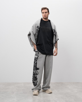 Vetements Серые меланжевые спортивные штаны с принтом логотипа UA66SP610G