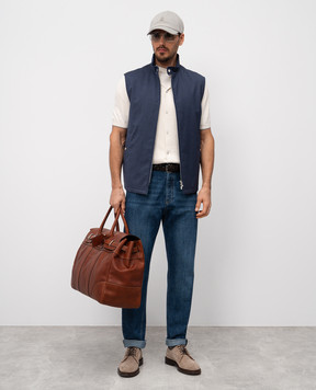 Brunello Cucinelli Бежевая рубашка с узором M29203415