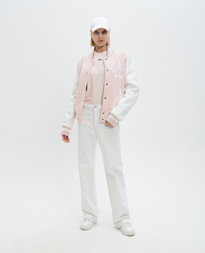 Off-White Рожева футболка Pinkflower з вишивкою логотипа Off OWAA124F24JER002