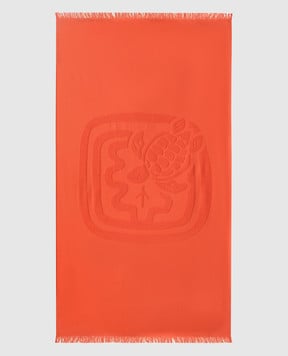 Vilebrequin Оранжевое полотенце с узором логотипа VBQ и Ines de la Fressange STHA29I3