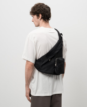 Maison Margiela MM6 Черная сумка слинг с логотипом SB5WG0019P6416m