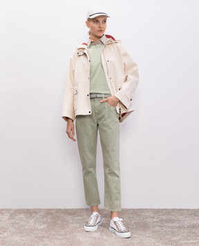 Brunello Cucinelli Зелена футболка з ланцюжком моніль M0T81EH900