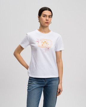 Twinset Біла футболка з принтом емблеми логотипа 251TP2075