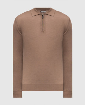 Canali Коричневое поло из шерсти MK01149C0572
